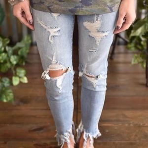 Judy Blue Distressed Ripped NEW Skinny Jeans
